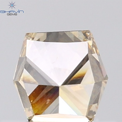 1.00 CT Hexagon Diamond Natural Brown Color VS2 Clarity (5.41 MM)