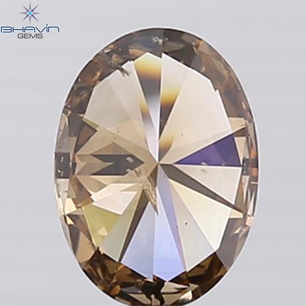 1.07 CT Oval Shape Natural Diamond Brown Color SI2 Clarity (8.17 MM)