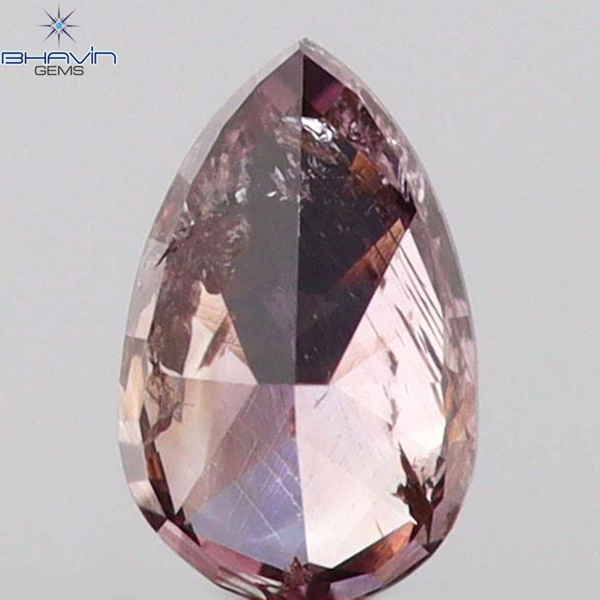 0.10 CT Pear Shape Natural Diamond Pink Color I1 Clarity (3.80 MM)