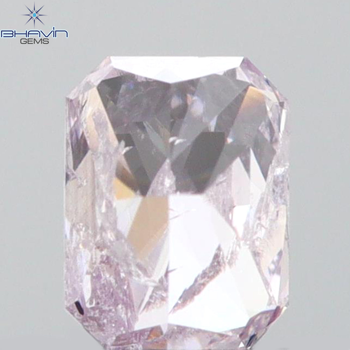 0.08 CT ラディアント シェイプ ナチュラル ダイヤモンド ピンク色 SI2 クラリティ (2.38 MM)