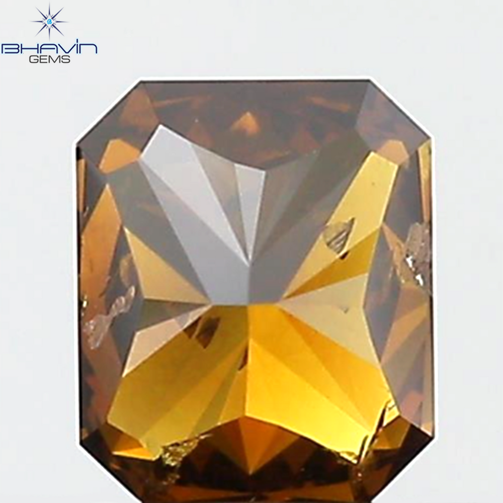 0.70 CT Radiant Diamond Brown Color Natural Loose Diamond SI2 Clarity (5.54 MM)