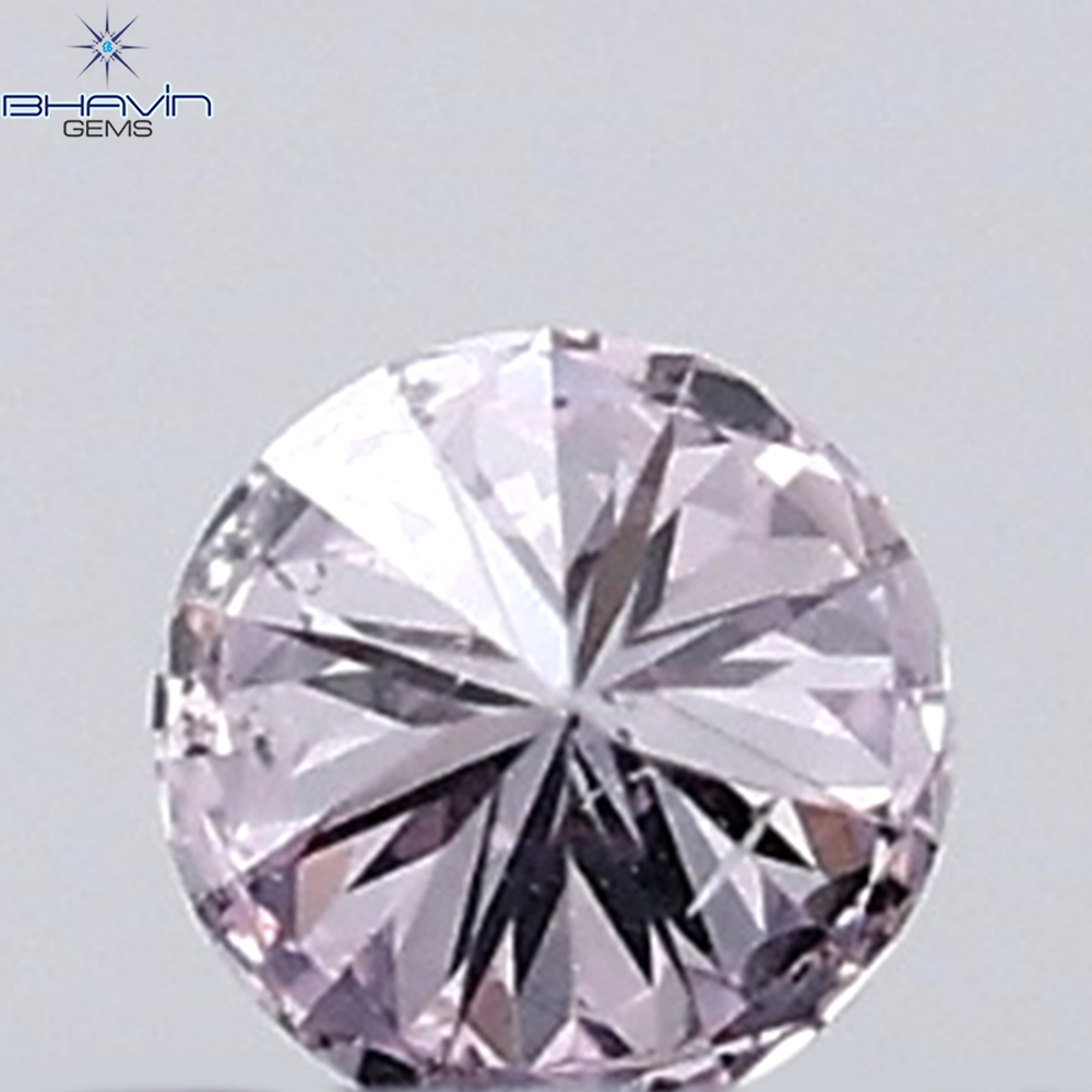 0.18 CT ラウンド ローズ カット シェイプ 天然ダイヤモンド ピンク色 I2 クラリティ (3.86 MM)