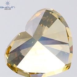 1.04 CT Heart Shape Natural Diamond Orange Yellow Color VS2 Clarity (6.64 MM)