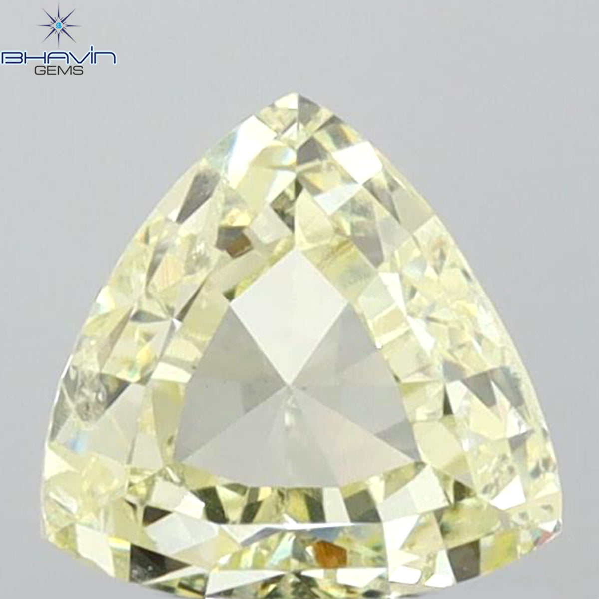 0.88 CT Natural Triangle Diamond Fancy Yellow Color Clarity SI1 (5.80 MM)