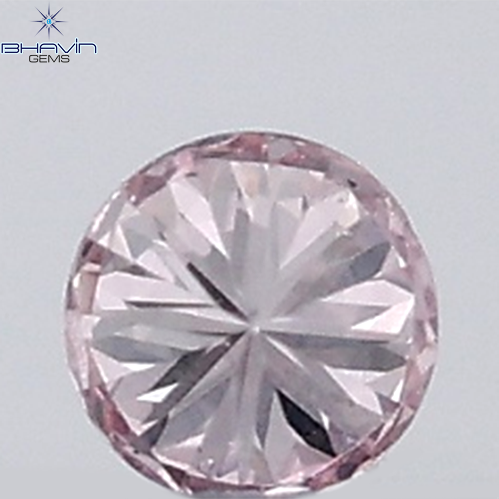 0.18 CT ラウンド ローズ カット シェイプ 天然ダイヤモンド ピンク色 I2 クラリティ (3.86 MM)