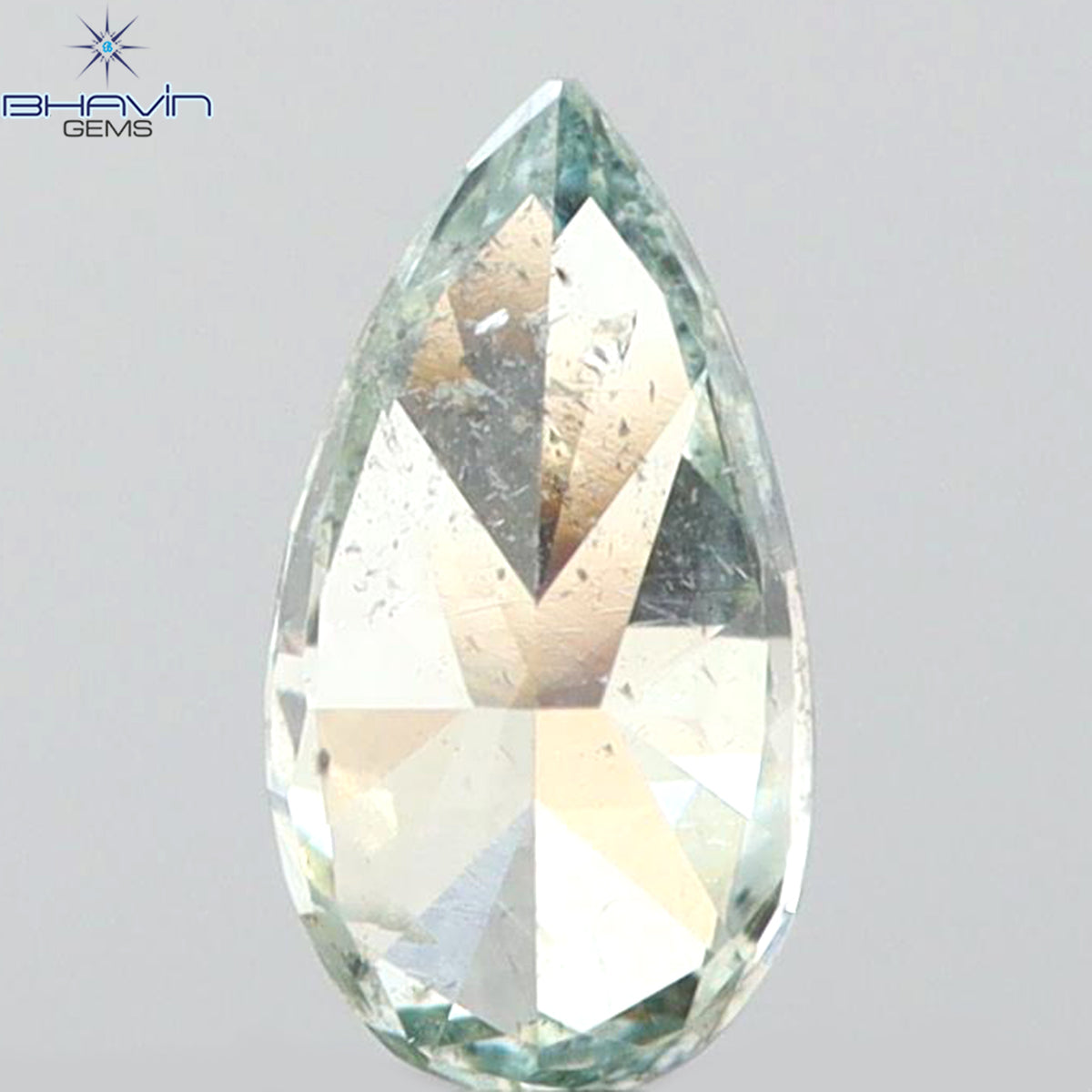 0.10 CT Natural Pear Diamond Enhanced Bluish Green Color Clarity SI1 (4.00 MM)
