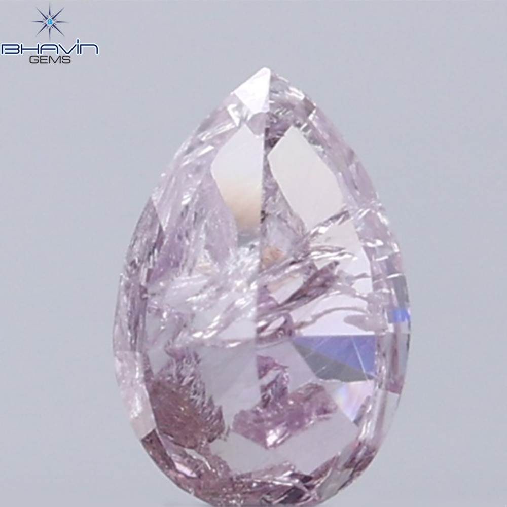 0.24 CT Pear Diamond Natural Pink Color I3 Clarity (4.63 MM)