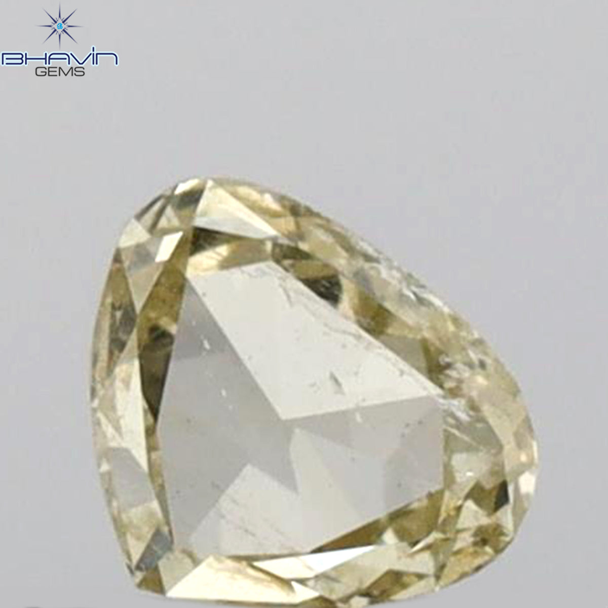 0.18 CT Heart Shape Natural Diamond Green Yellow Color SI1 Clarity (4.10 MM)
