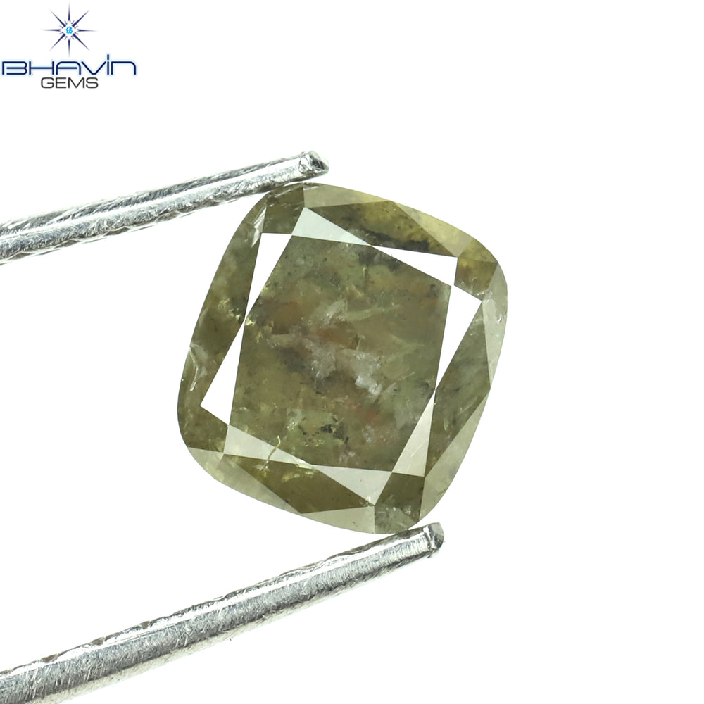 1.16 CT Cushion Diamond Natural Loose Diamond Green Color I3 Clarity (5.85 MM)