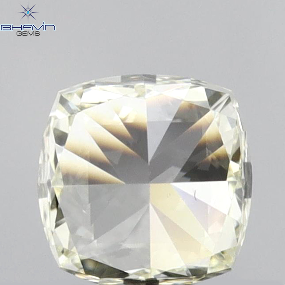 1.00 CT Cushion Shape Natural Diamond Yellow Color VVS1 Clarity (5.32 MM)