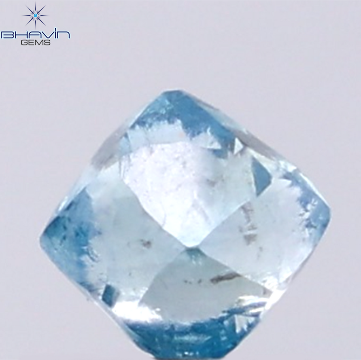 1.05 CT Natural Rough Diamond Enhanced Blue Color Clarity SI (5.75 MM)