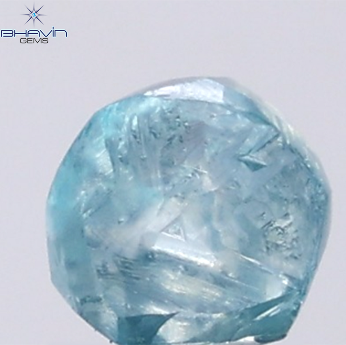 1.43 CT Natural Rough Diamond Enhanced Blue Color Clarity VS (6.35 MM)