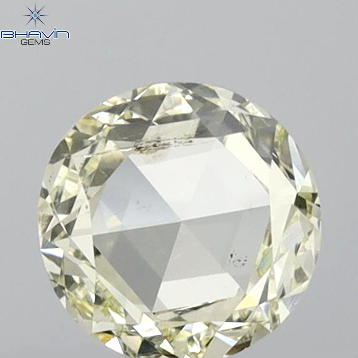 0.63 CT Natural Round Rose Cut Diamond Light Yellow Color Clarity SI1 (5.42 MM)