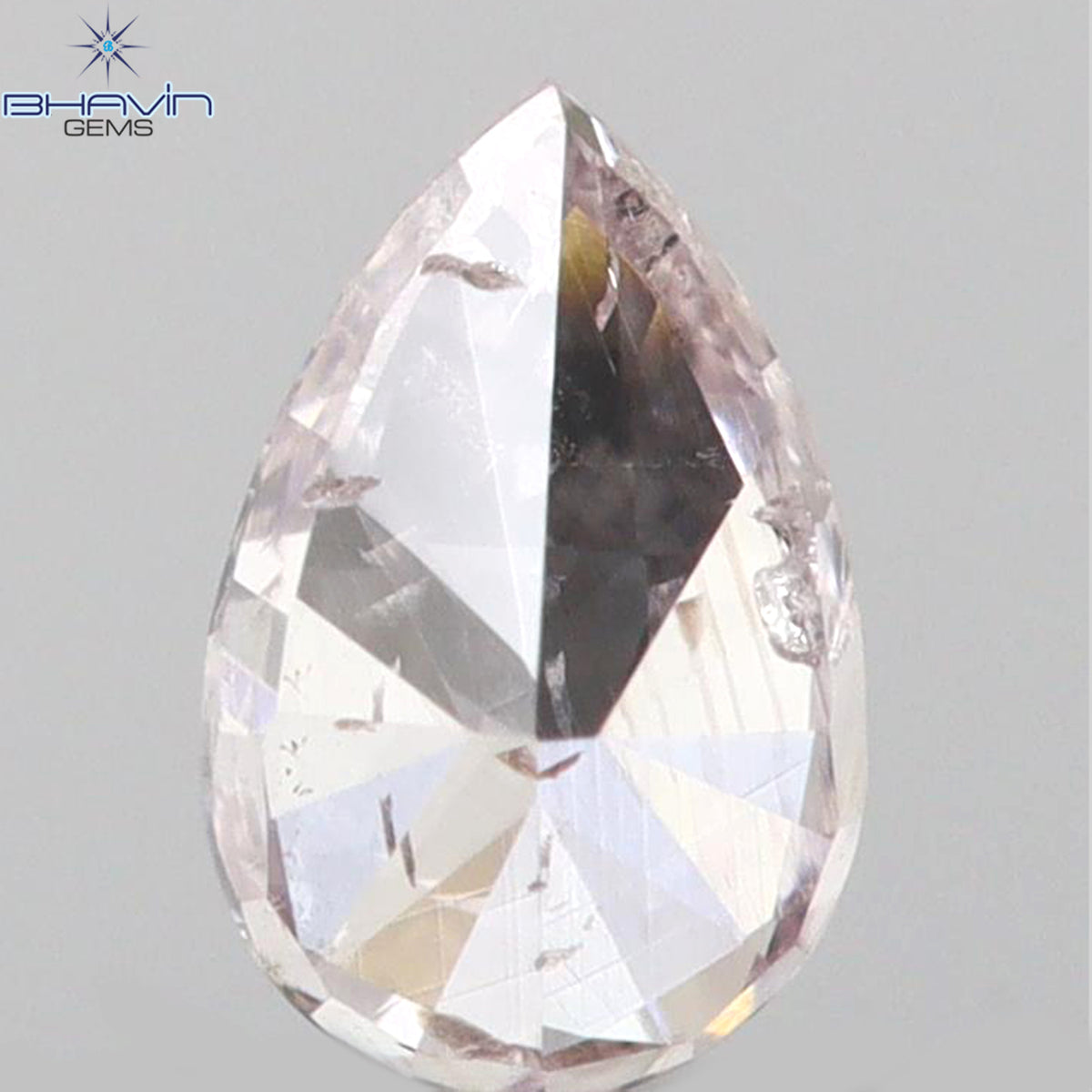 0.11 CT Natural Pear Diamond Pink Color Clarity SI2 (3.88 MM)