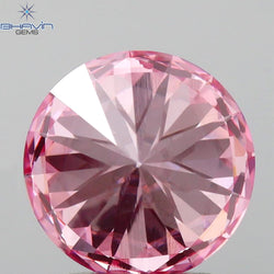 GIA Certified 2.01 CT Round Diamond Enhanced Purplish Pink Color SI1 Clarity (8.08 MM)