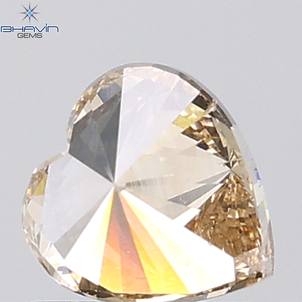 1.00 CT Heart Diamond Natural Brown Color VS2 Clarity (6.27 MM)