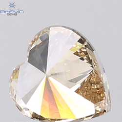 1.00 CT Heart Diamond Natural Brown Color VS2 Clarity (6.27 MM)