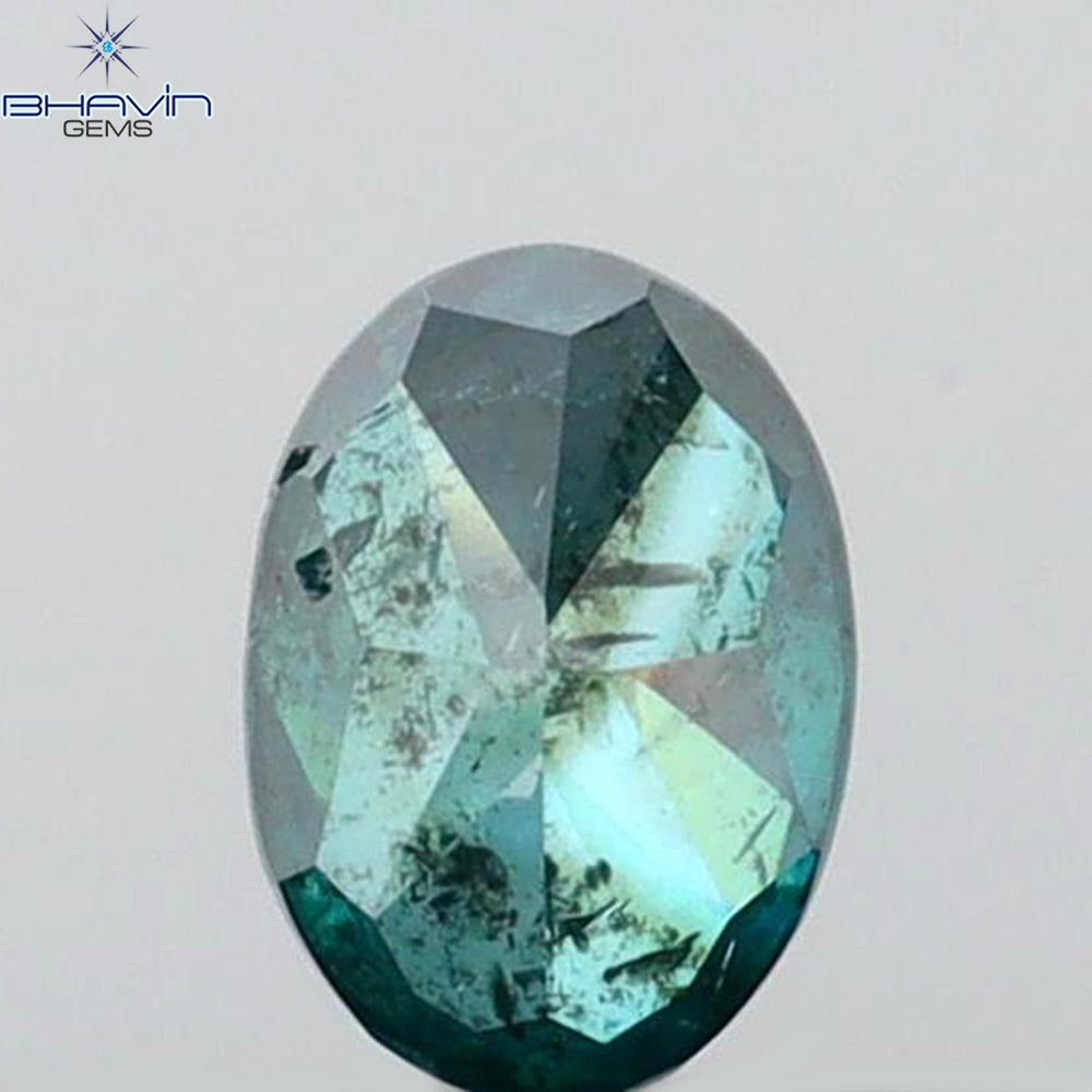 0.51 CT オーバル シェイプ ナチュラル ダイヤモンド グリーン カラー SI1 クラリティ (6.05 MM)