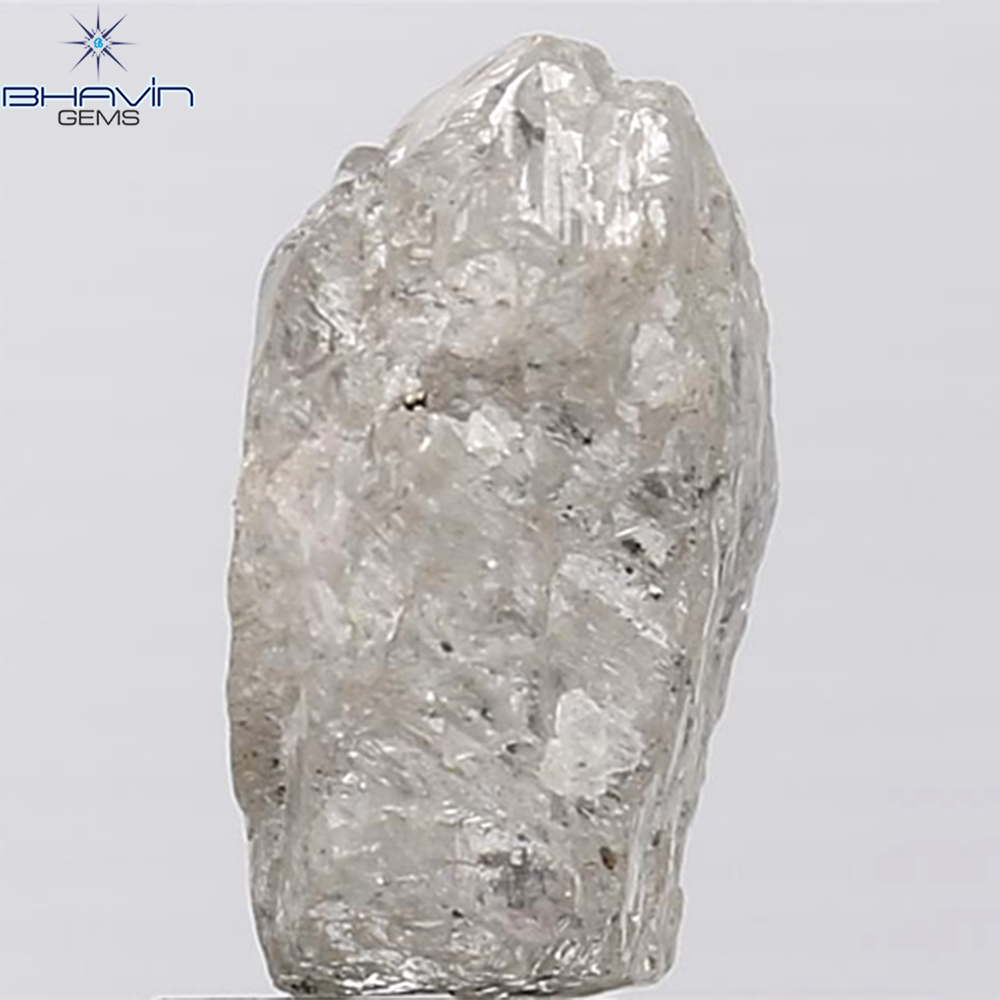 0.44 CT ラフシェイプ ナチュラル ダイヤモンド ブラック グレー (ソルト アンド パッパー) カラー I3 クラリティ (4.95 MM)