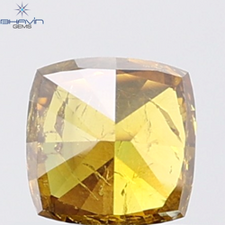 0.81 CT Cushion Diamond Natural Brown Orange Color I2 Clarity (5.13 MM)