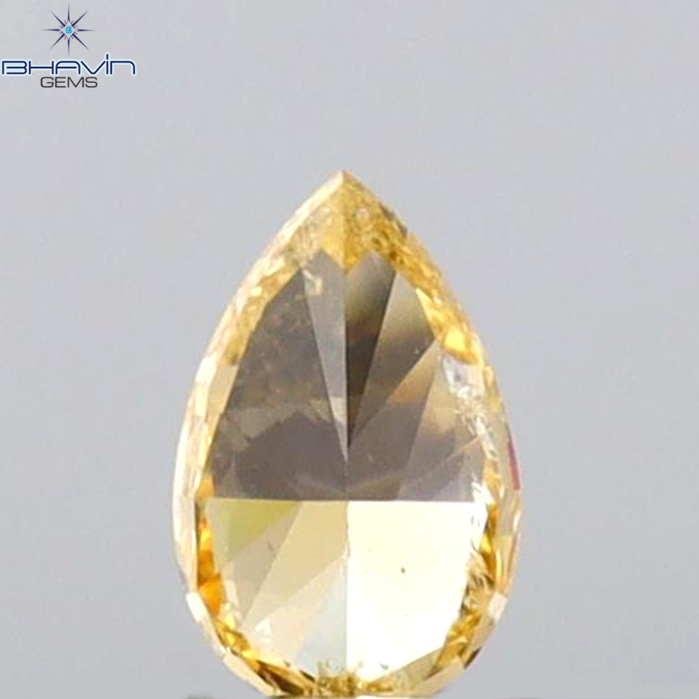 0.19 CT Pear Shape Natural Diamond Orange Color SI2 Clarity (4.50 MM)