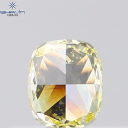 GIA認定 1.27 CT クッションダイヤモンド イエローカラー 天然ダイヤモンド VS1 クラリティ (5.97 MM)