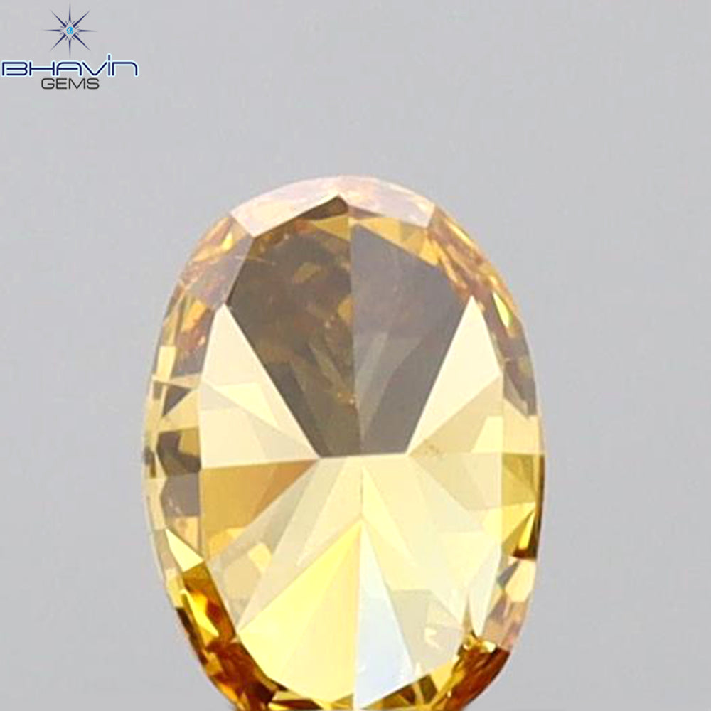 0.24 CT Oval Shape Natural Diamond Orange Color VS1 Clarity (4.57 MM)