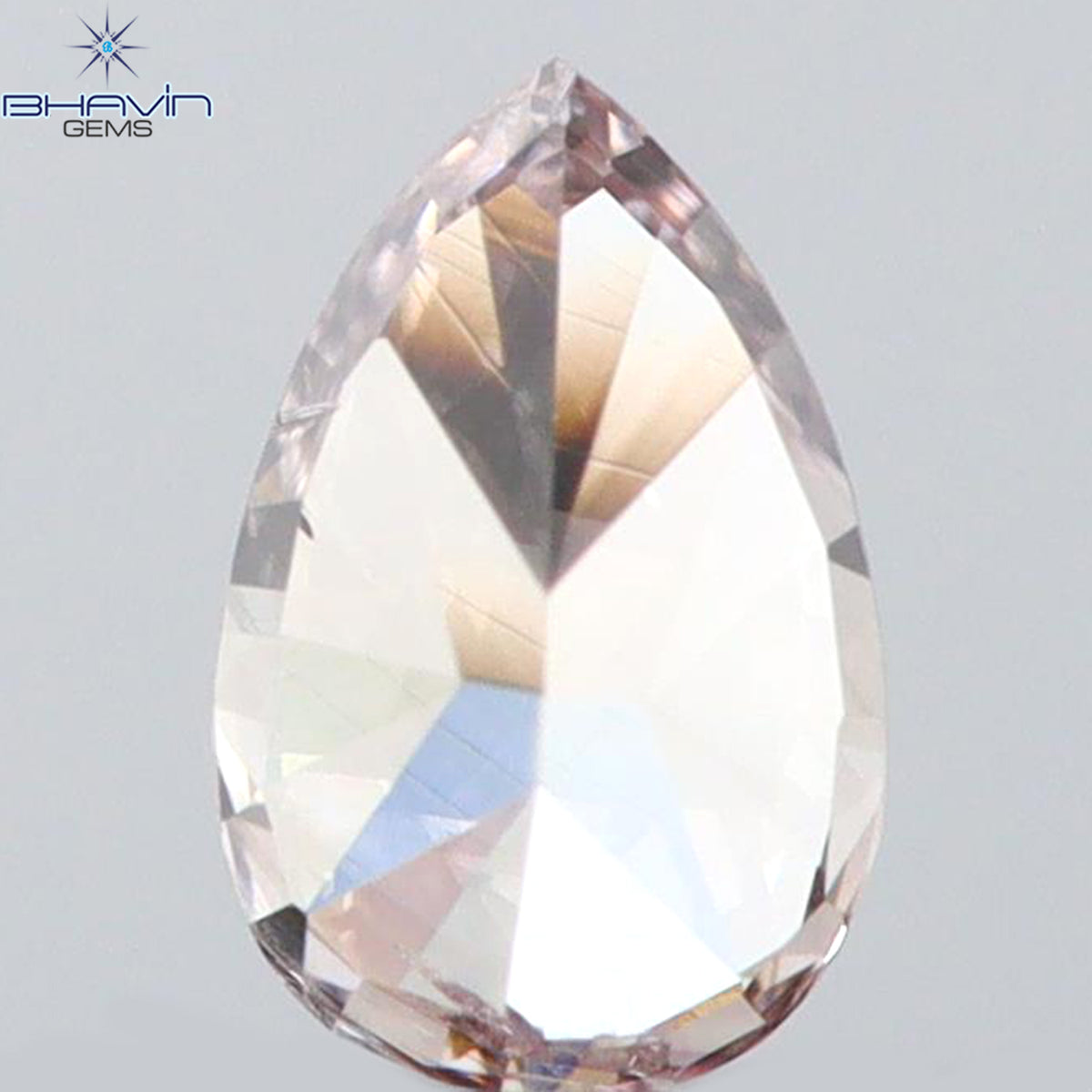 0.13 CT Natural Pear Diamond Pink Color Clarity SI2 (4.05 MM)