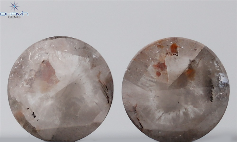 4.64 CT Round Rose Cut Natural Diamond Grey Color I3 Clarity (10.65 MM)