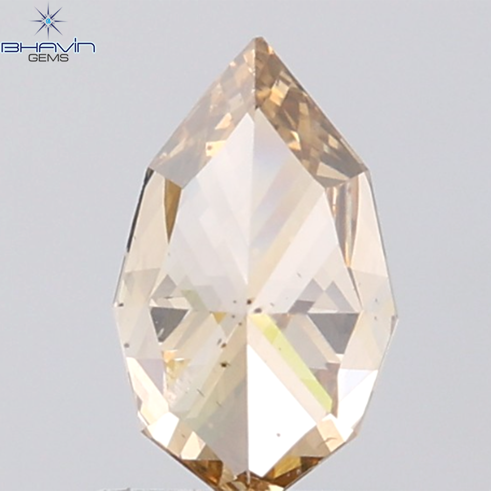 1.21 CT Kite Diamond Natural Brown Orange Color SI Clarity (9.08 MM)