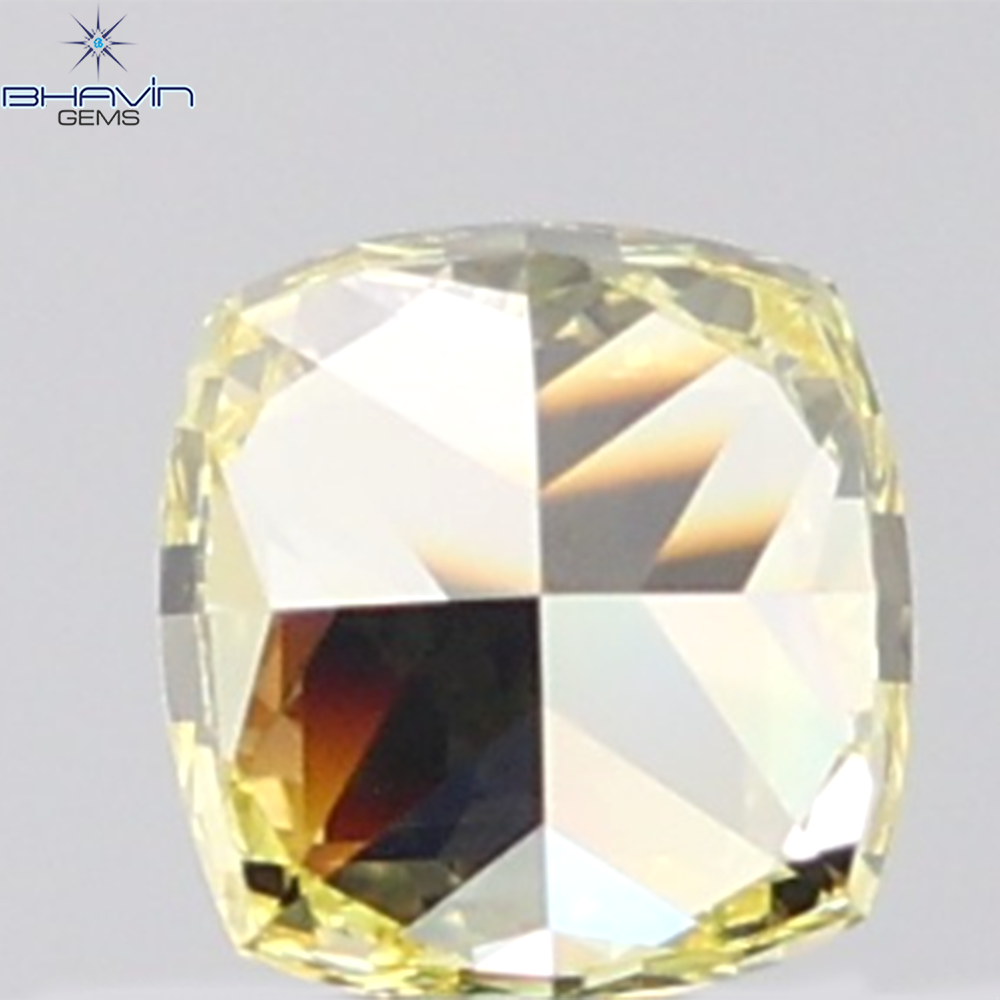 GIA Certified 1.00 CT Cushion Diamond Natural Yellow Color VVS2 Clarity (5.29 MM)