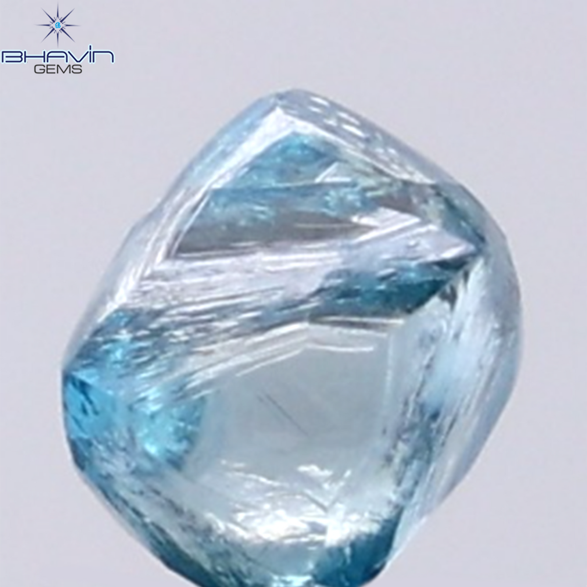 1.16 CT Natural Rough Diamond Enhanced Blue Color Clarity VS (5.40 MM)