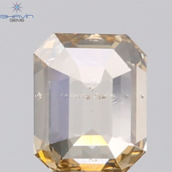1.00 CT Emerald Diamond Natural Brown Color SI Clarity (5.92 MM)