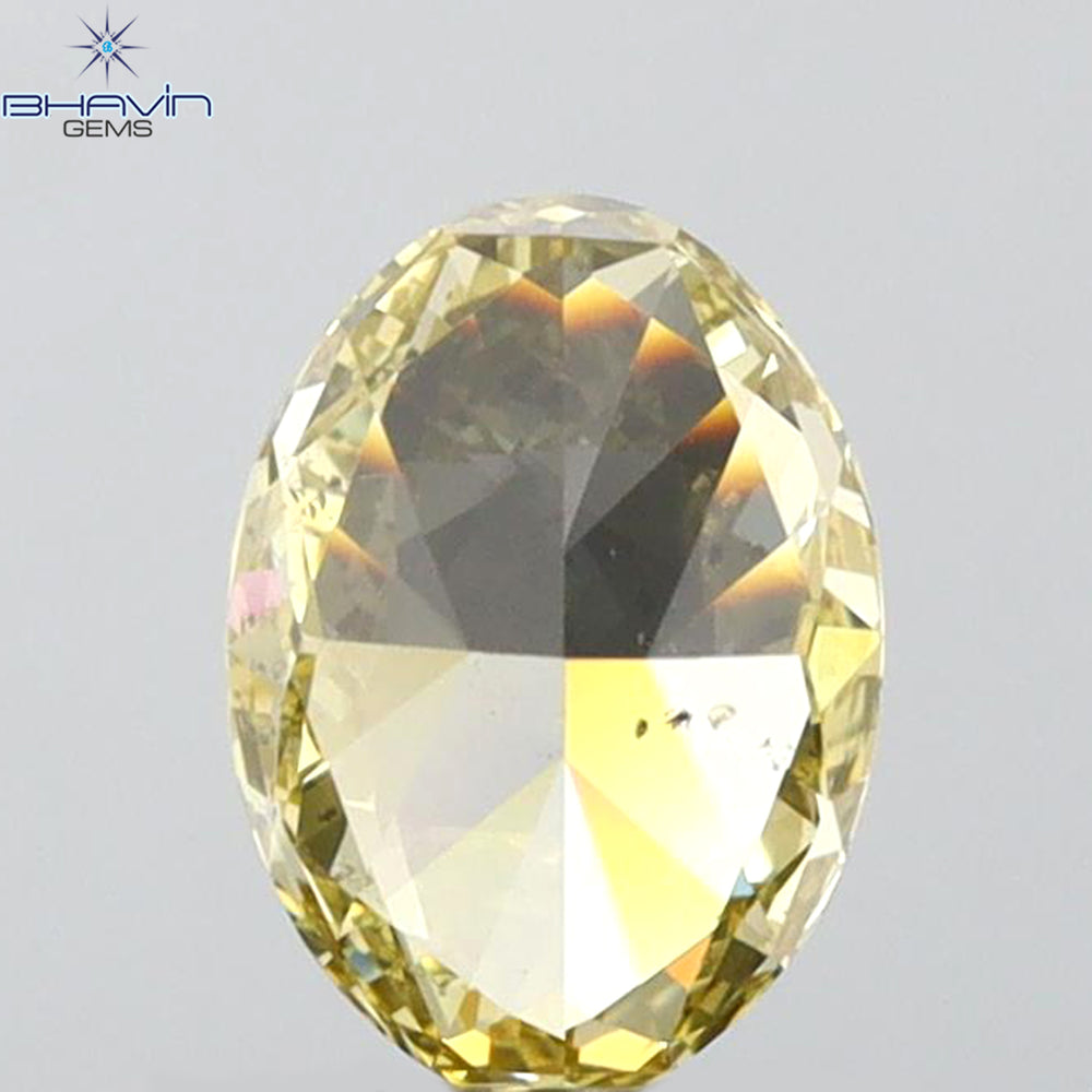 GIA Certified 1.01 CT Oval Shape Natural Diamond Brownish Greenish Yellow (CHAMELEON) Color SI2 Clarity (7.37 MM)
