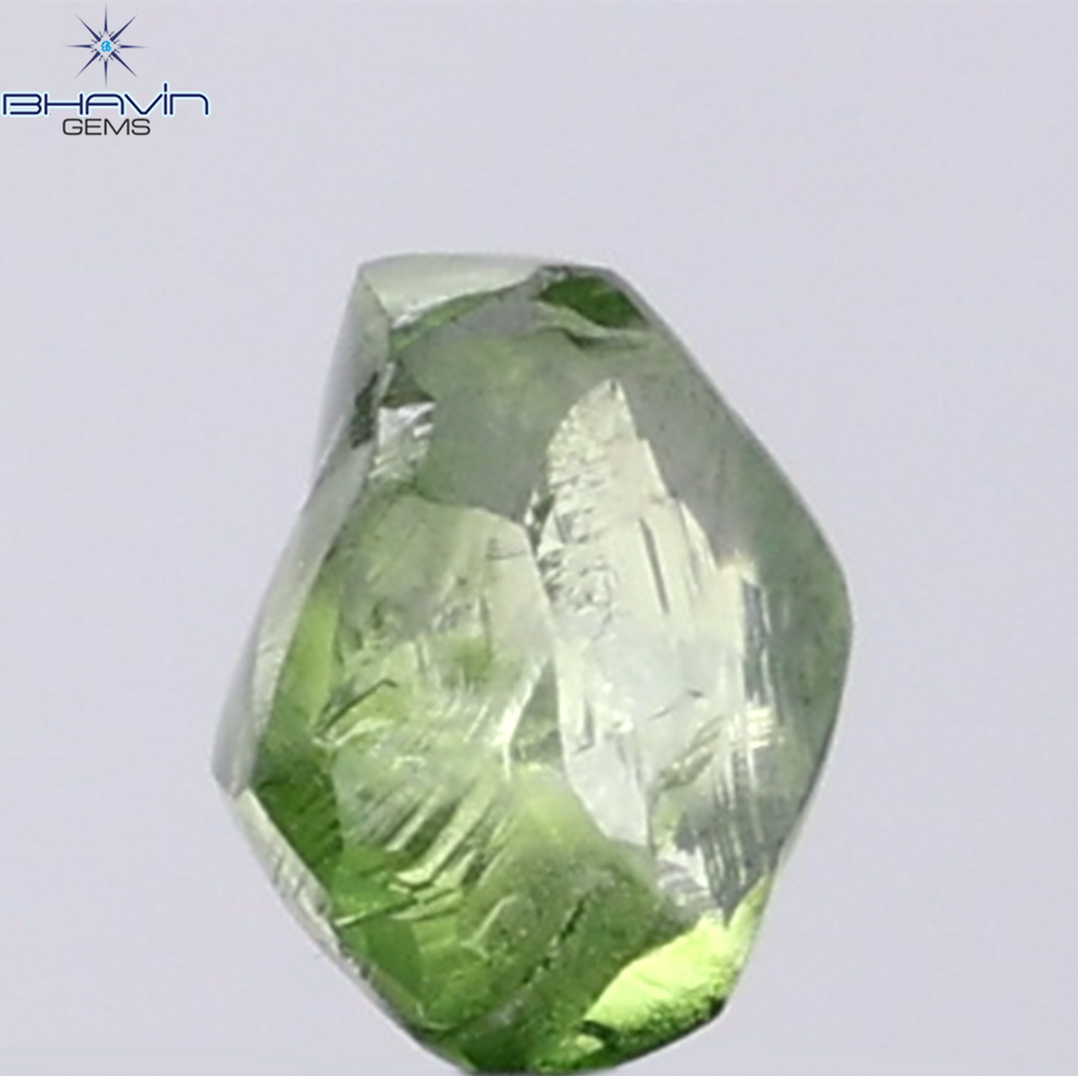 0.93 CT Natural Rough Diamond Enhanced Green Color Clarity VS (6.40 MM)