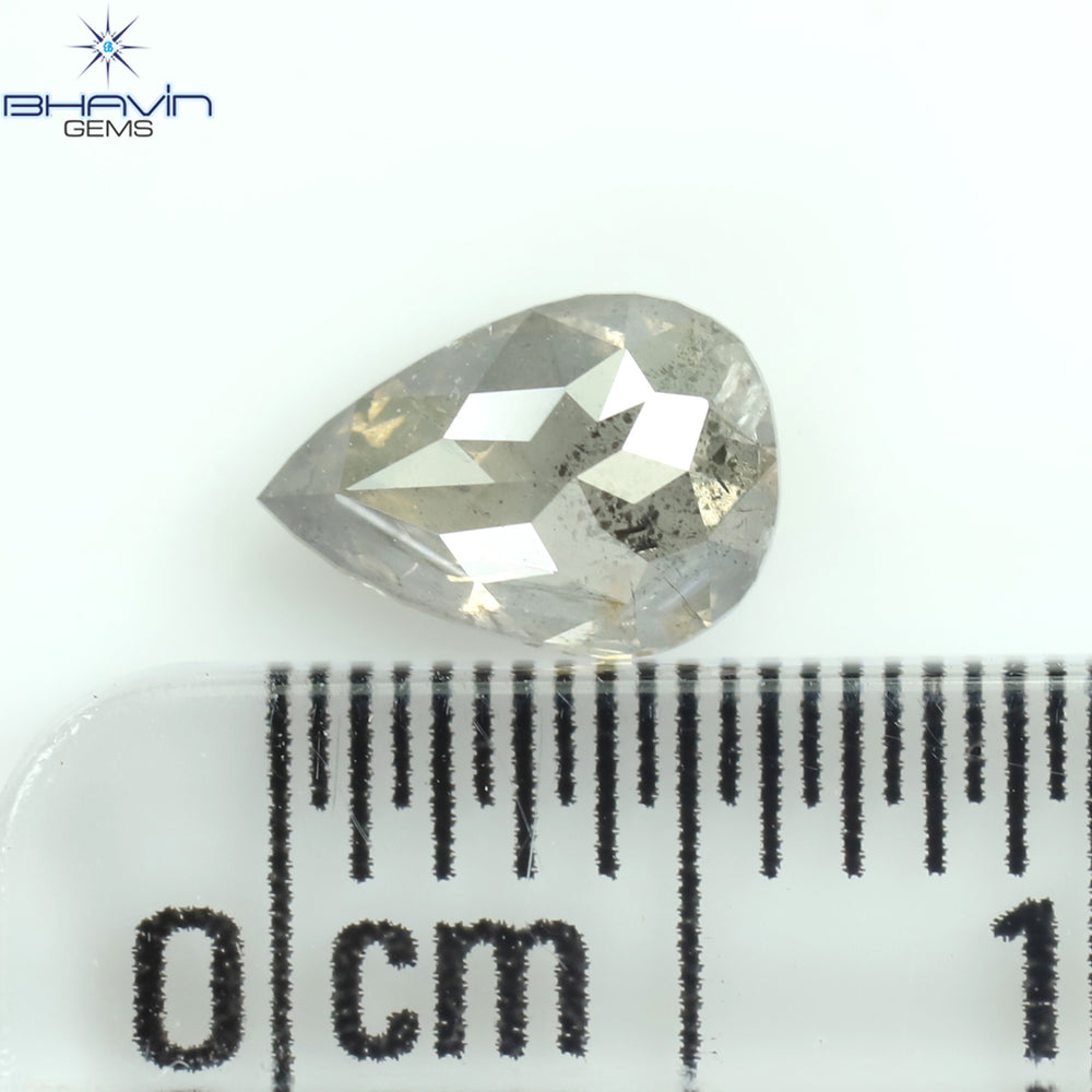 0.37 CT ペアシェイプ ナチュラル ルース ダイヤモンド ソルト アンド ペッパー カラー I3 クラリティ (6.32 MM)