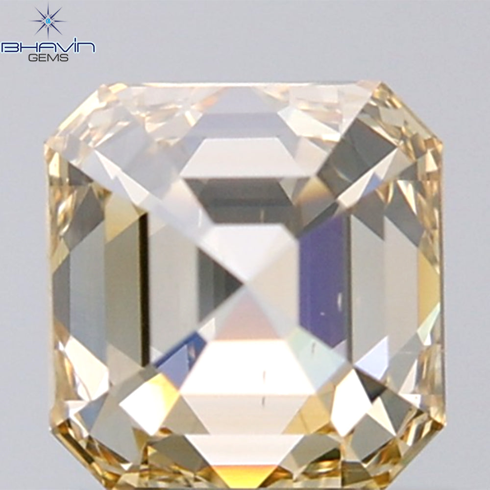 1.02 CT Asscher Shape Natural Diamond Orange Color VS1 Clarity ( 5.75 MM)
