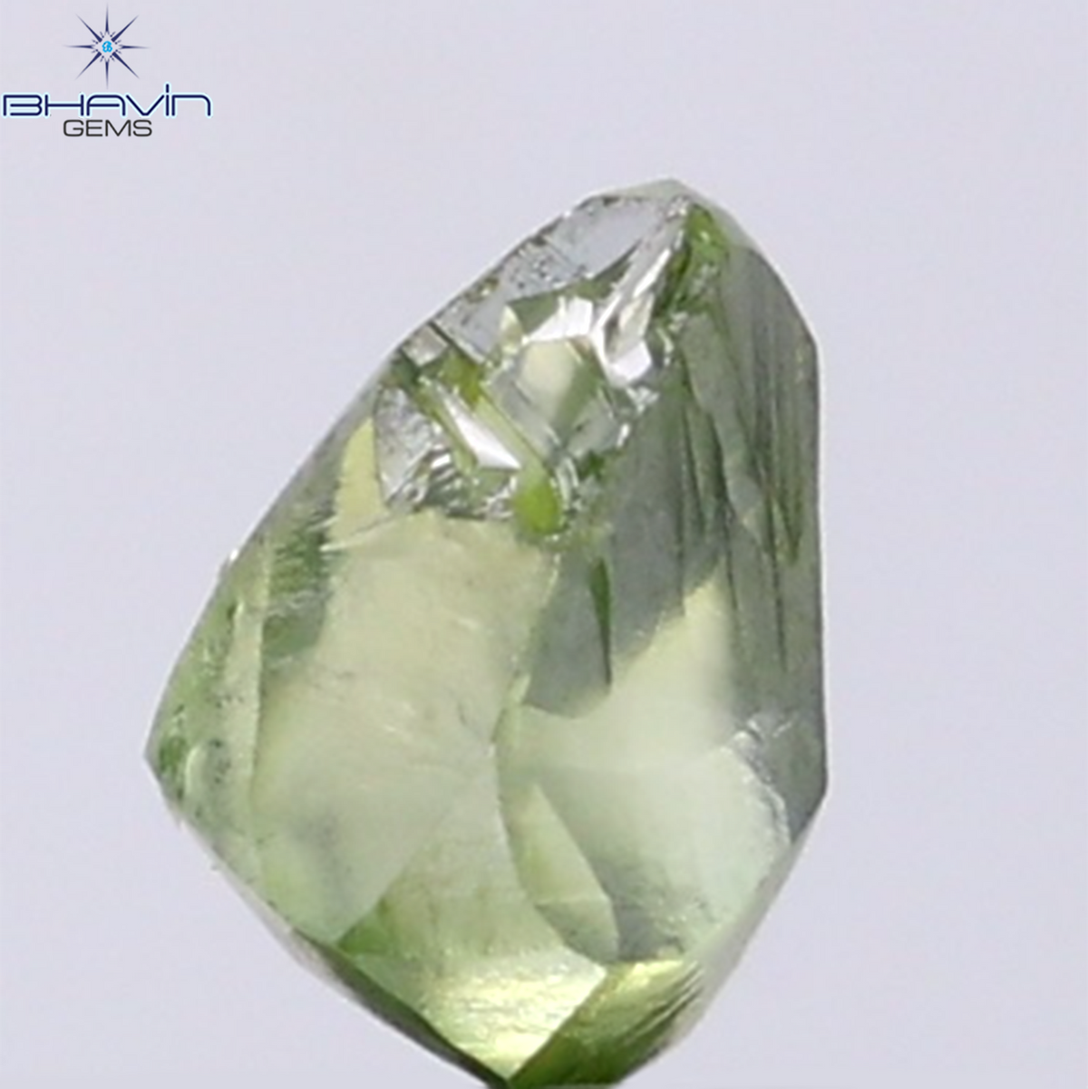 1.71 CT Natural Rough Diamond Enhanced Green Color Clarity VS (7.48 MM)