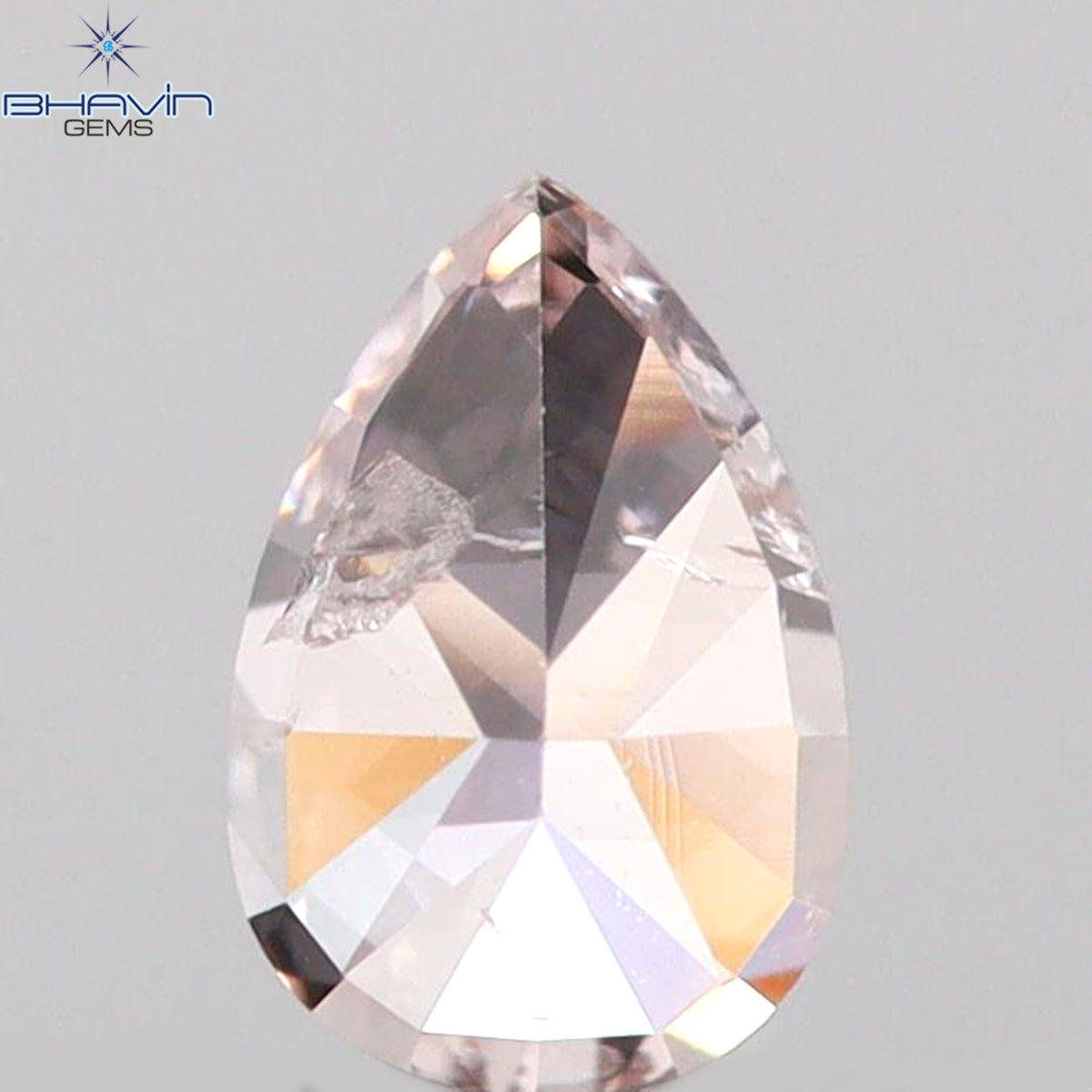 0.16 CT ペアシェイプ 天然ダイヤモンド ピンクカラー SI2 クラリティ (4.03 MM)