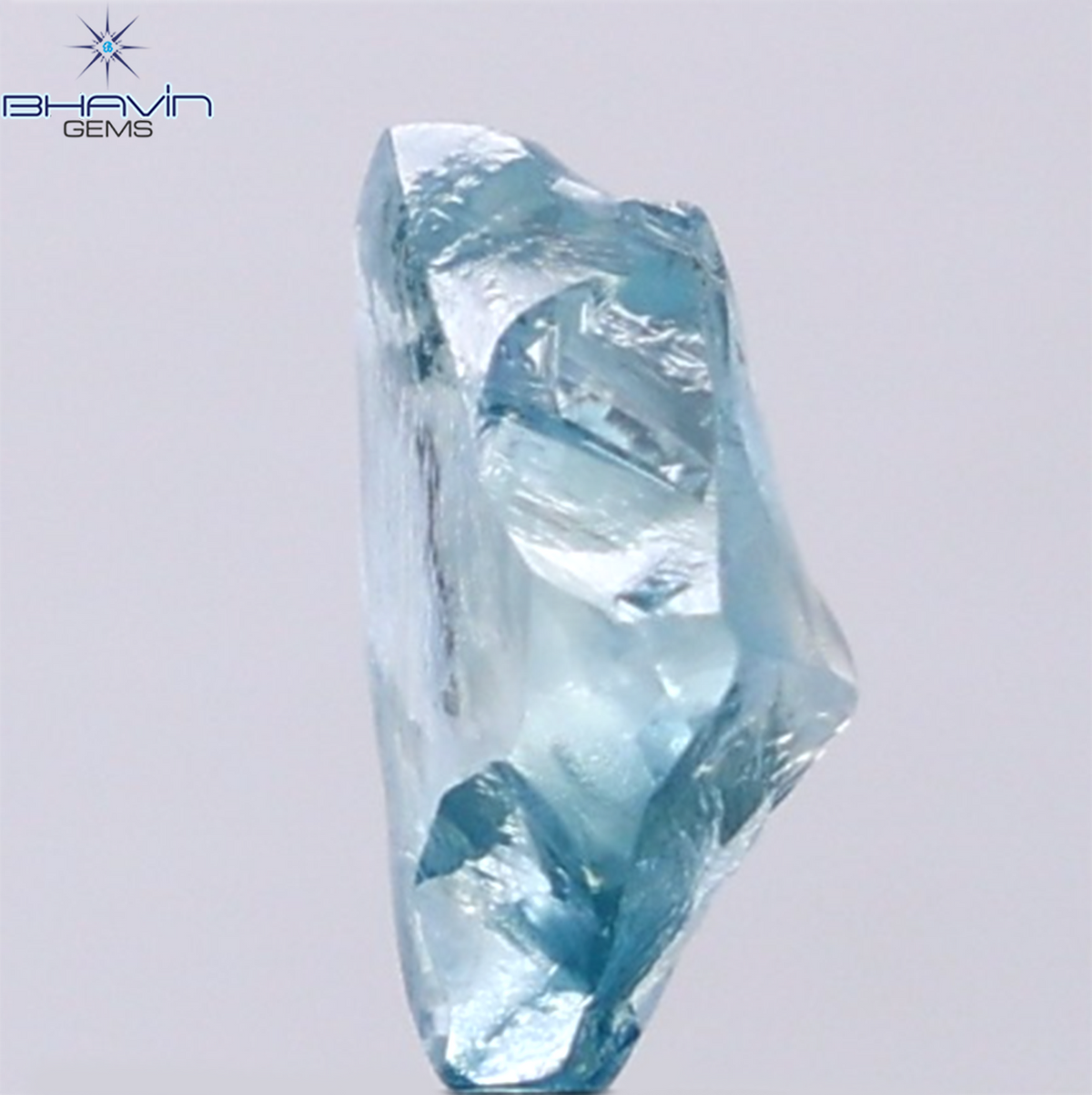 1.60 CT Natural Rough Diamond Enhanced Blue Color Clarity VS (9.10 MM)