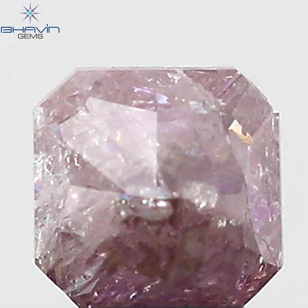 0.61 CT Radiant Diamond Pink Color Natural Loose Diamond I3 Clarity (4.66 MM)