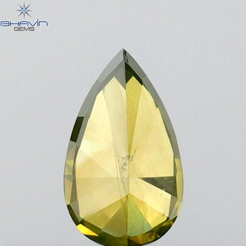 0.23 CT ペアシェイプ ナチュラル ダイヤモンド グリーン カラー I2 クラリティ (6.27 MM)