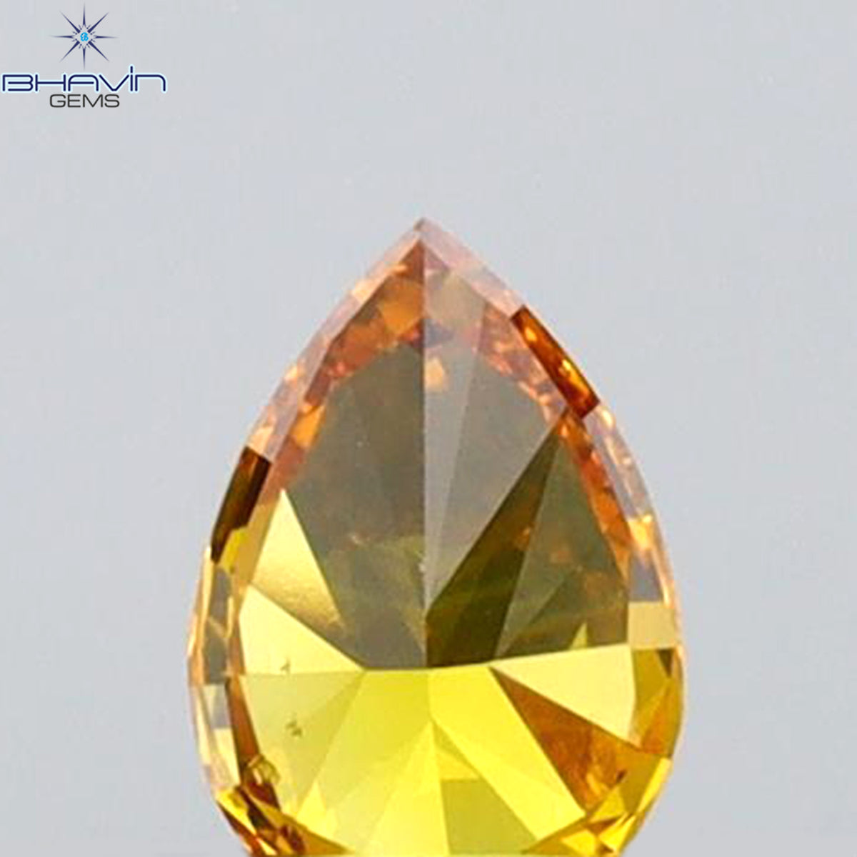 0.16 CT ペアシェイプ 天然ダイヤモンド オレンジカラー VS1 クラリティ (4.31 MM)