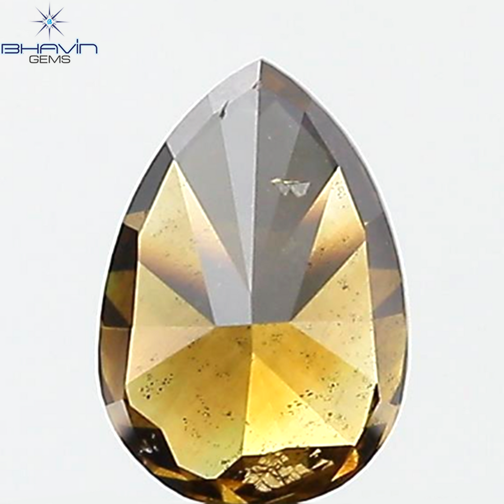 0.66 CT Pear Shape Natural Diamond Brown Color SI2 Clarity (6.68 MM)