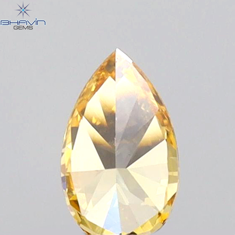 0.21 CT Pear Shape Natural Diamond Orange Color VS1 Clarity (5.08 MM)