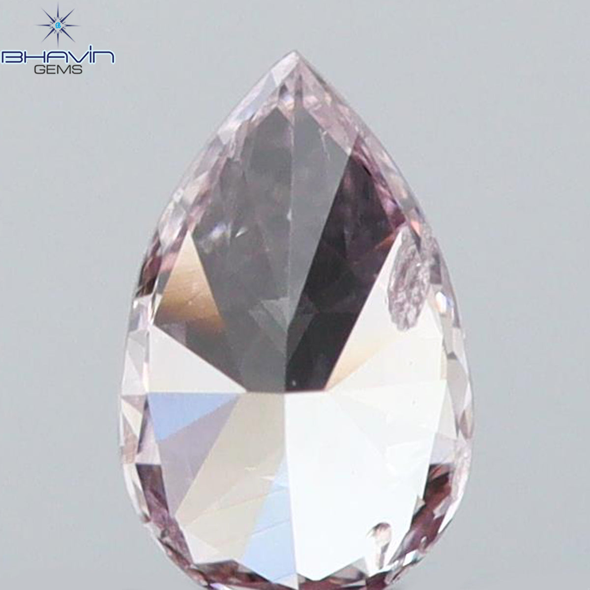 0.12 CT Natural Pear Diamond Intense Pink Color Clarity SI1 (4.10 MM)