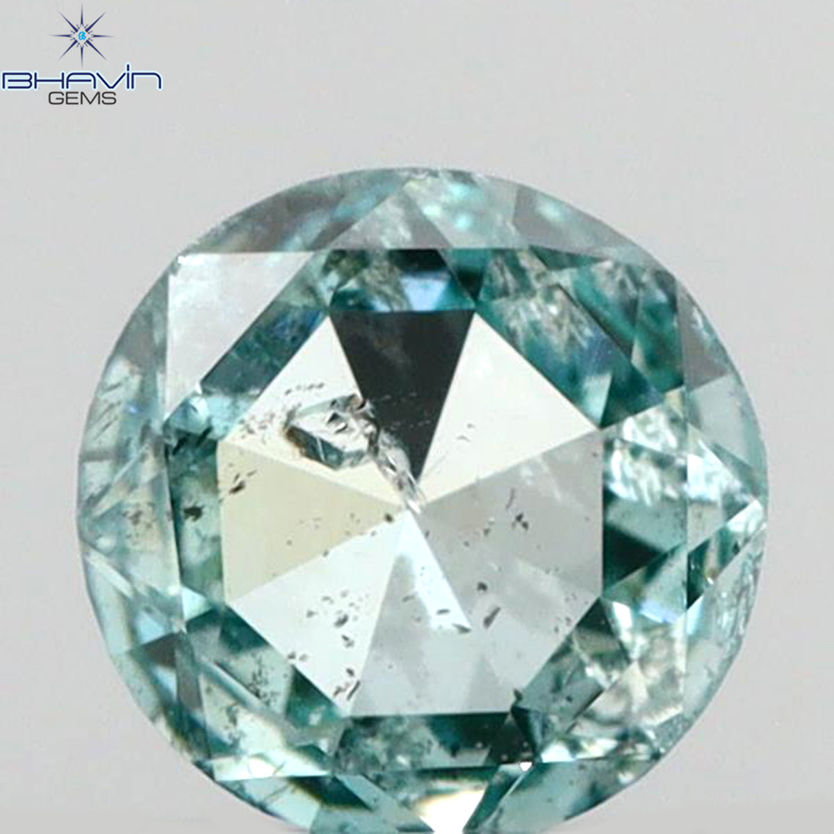 0.18 CT Natural Round Rose Cut Diamond Enhanced Intense Blue Color Clarity I1 (3.80 MM)