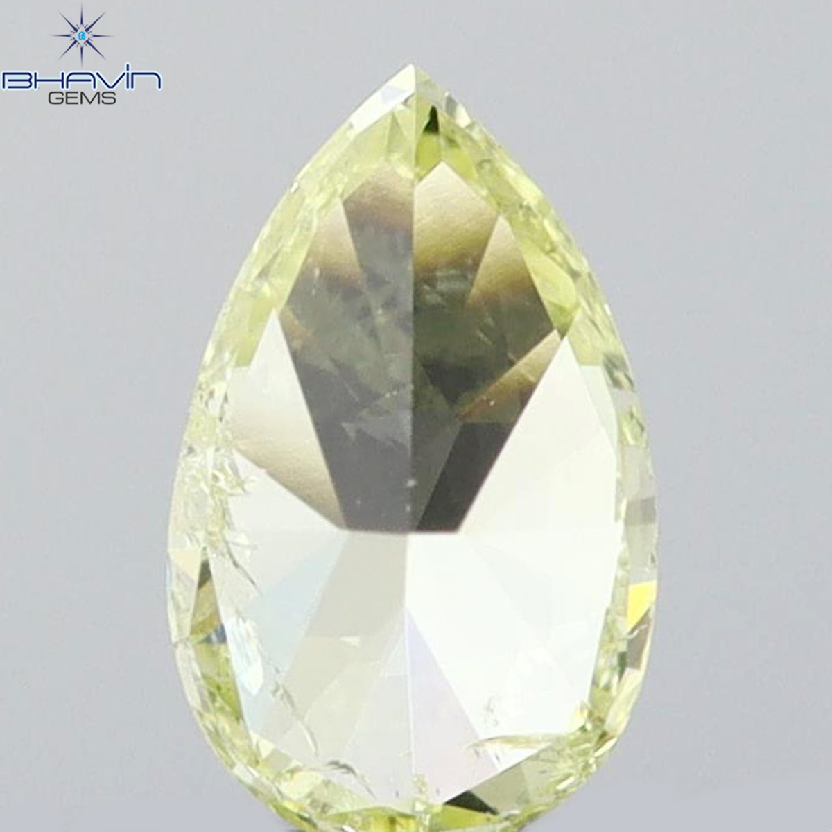 0.17 CT ペアシェイプ 天然ダイヤモンド イエローカラー SI2 クラリティ (4.60 MM)