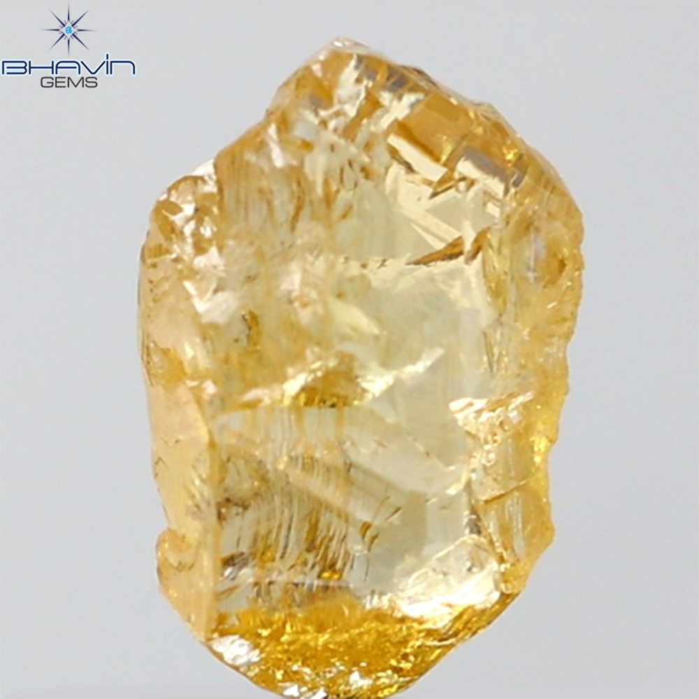 0.85 CT Rough Shape Natural Diamond Orange Color VS2 Clarity (6.51 MM)