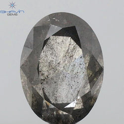 0.68 CT Oval Shape Natural Diamond Salt And Papper Color I3 Clarity (6.77 MM)